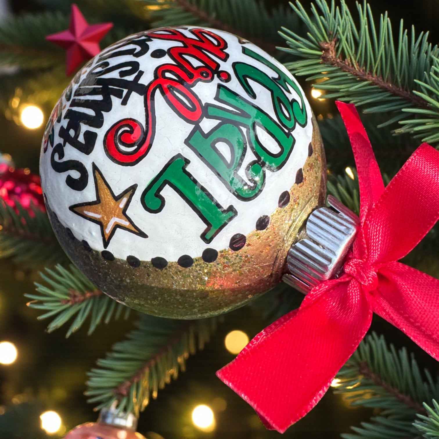 Feral Girl Christmas Ornament – Funny Hand-Painted Holiday Ornament, Personalized Gag Gift for Besties