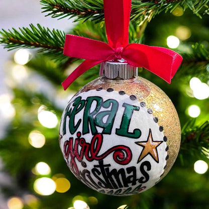 Feral Girl Christmas Ornament – Funny Hand-Painted Holiday Ornament, Personalized Gag Gift for Besties