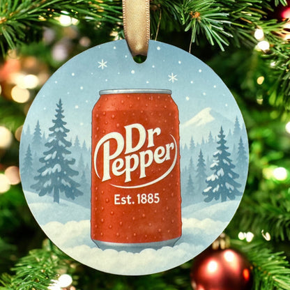 Crispy Dr Pepper Christmas Ornament – Funny Holiday Gift for Soda Lovers | Customizable Can or Bottle Design