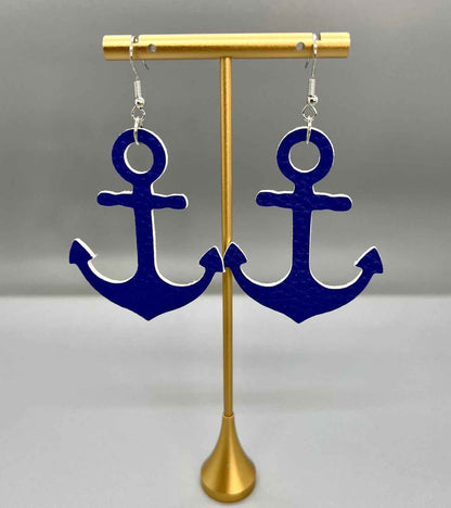 Blue Anchor Earrings – Nautical Vibes, Handmade Style! ⚓