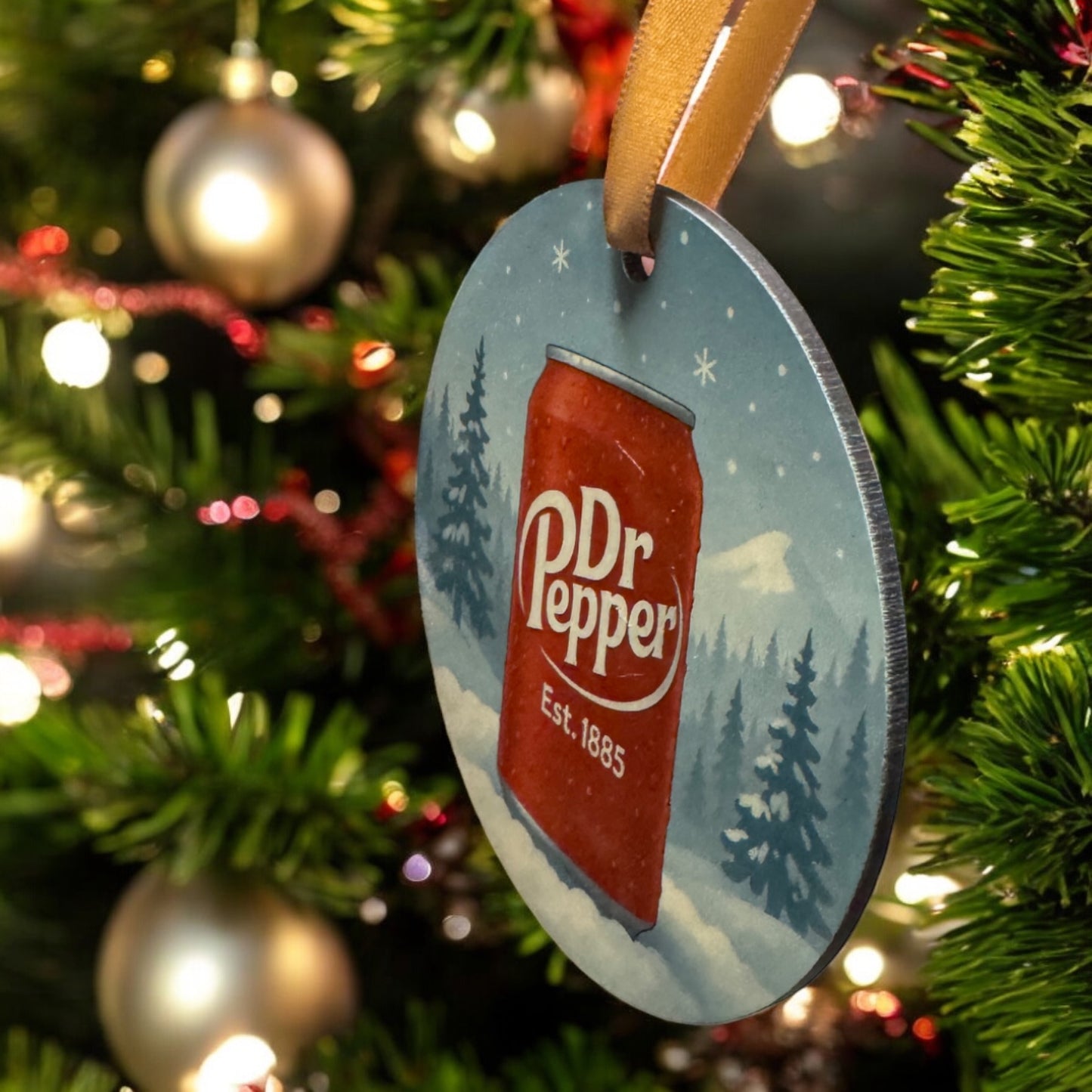 Crispy Dr Pepper Christmas Ornament – Funny Holiday Gift for Soda Lovers | Customizable Can or Bottle Design