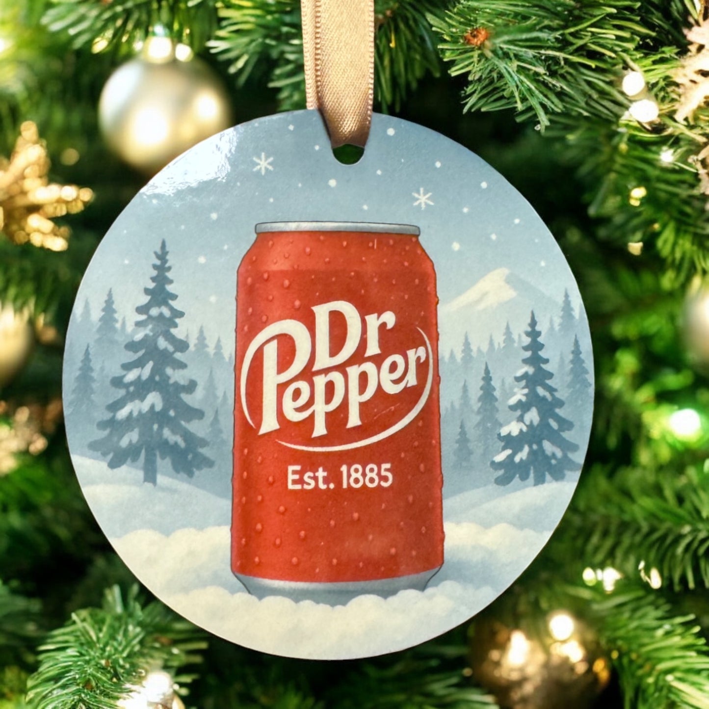 Crispy Dr Pepper Christmas Ornament – Funny Holiday Gift for Soda Lovers | Customizable Can or Bottle Design