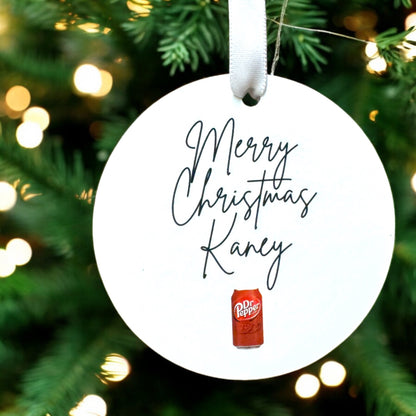 Crispy Dr Pepper Christmas Ornament – Funny Holiday Gift for Soda Lovers | Customizable Can or Bottle Design