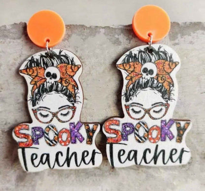 Halloween Teacher Earrings - Trick or Teach