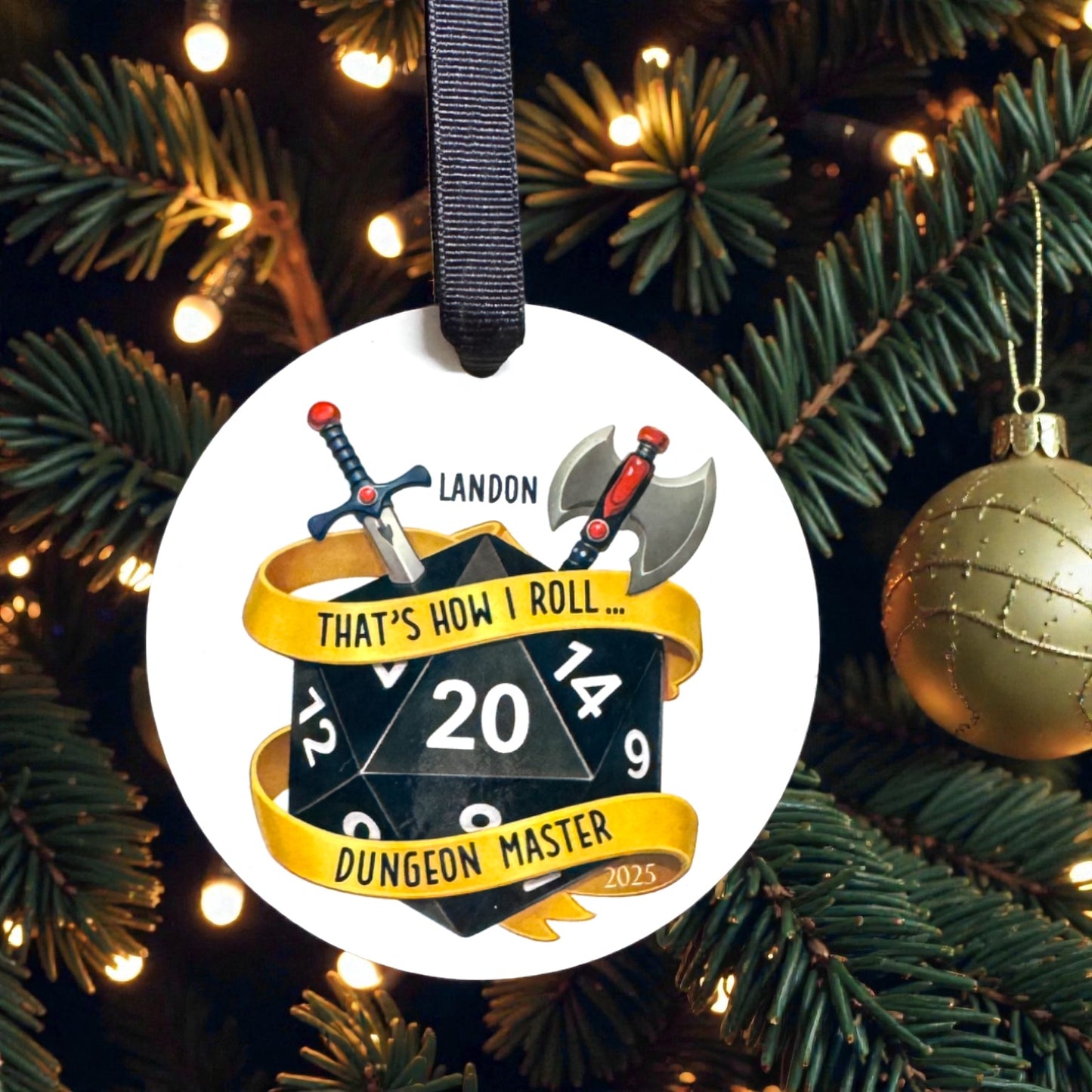 Dungeons & Dragons Ornament – Dungeon Master Christmas Ornament, D&D Holiday Decor