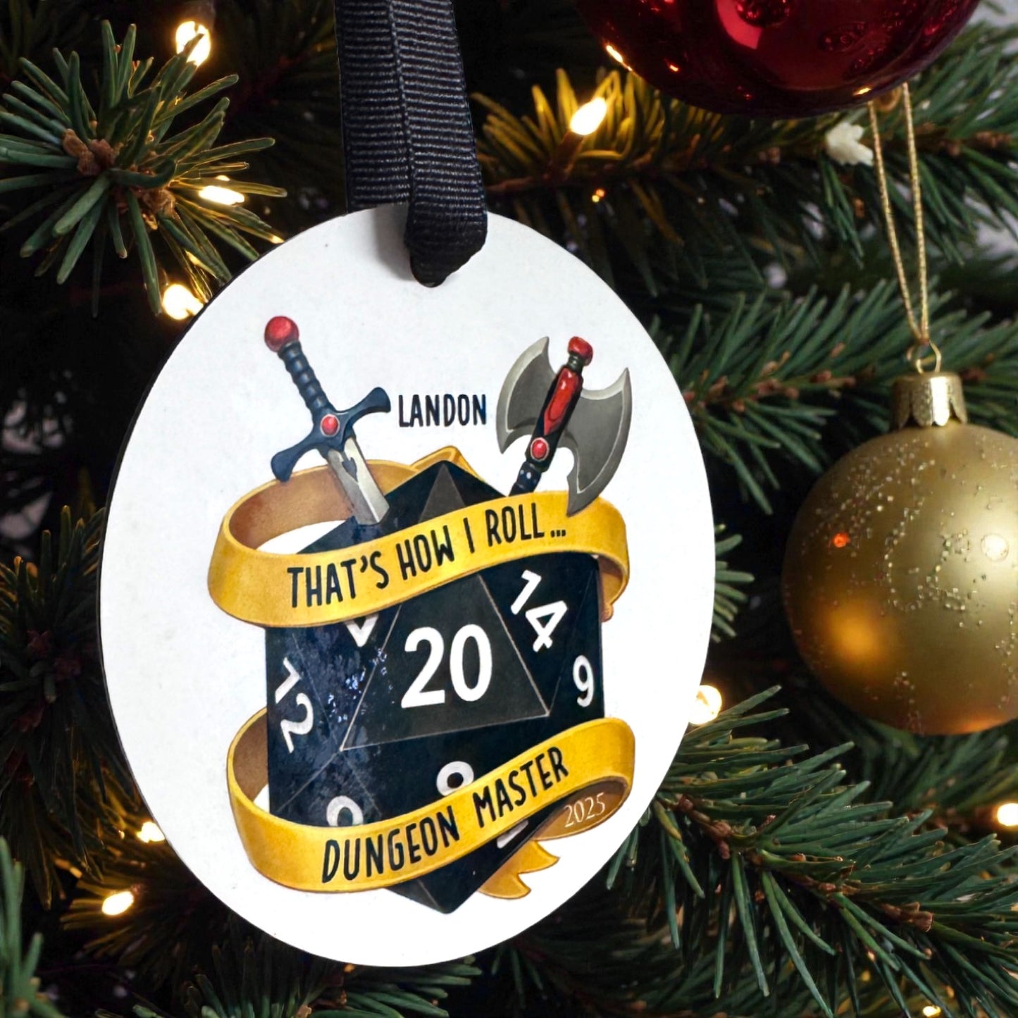 Dungeons & Dragons Ornament – Dungeon Master Christmas Ornament, D&D Holiday Decor