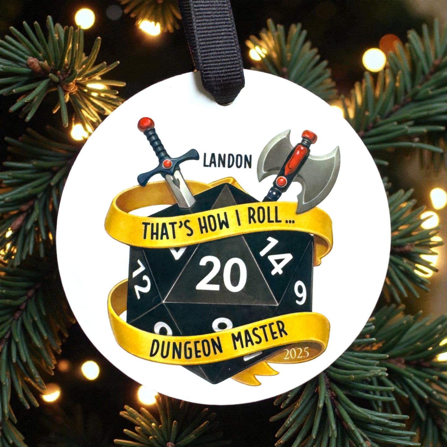 Dungeons & Dragons Ornament – Dungeon Master Christmas Ornament, D&D Holiday Decor