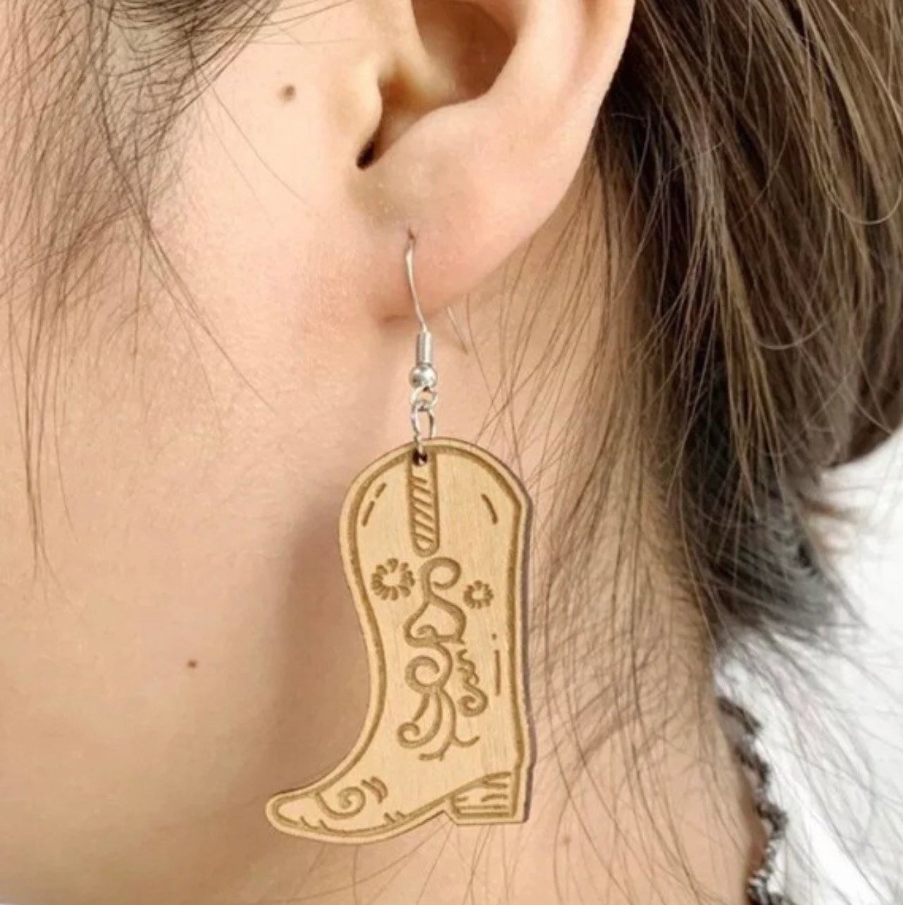 Wild West Chic: Handcrafted Wooden Dangle Earrings - Choose Your Style!