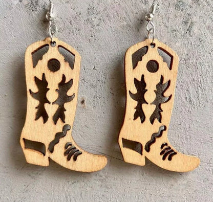 Wild West Chic: Handcrafted Wooden Dangle Earrings - Choose Your Style!