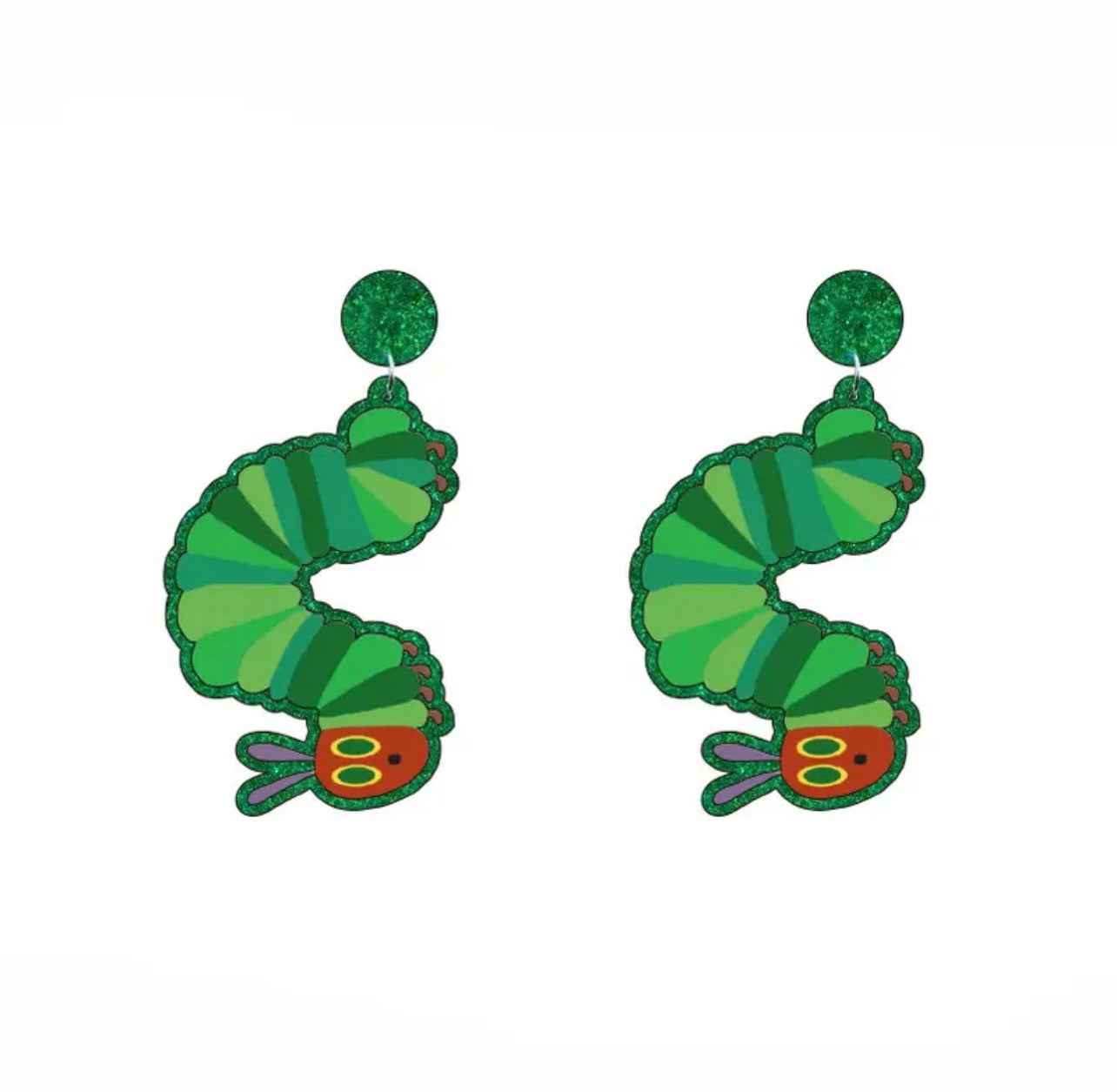 Chomp into Charm – Hungry Caterpillar Teacher Earrings