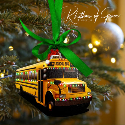 School Bus Driver Ornament – Festive Christmas Sublimation Keepsake