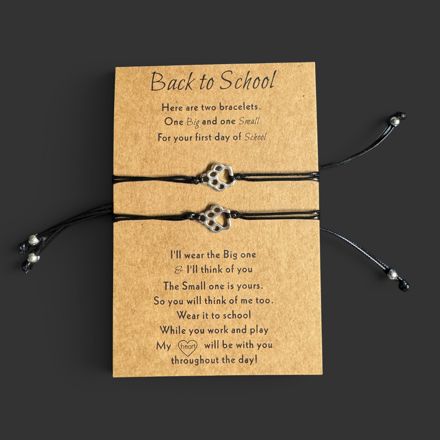 Back to School Paw Print Friendship Bracelets | Parent & Child Gift