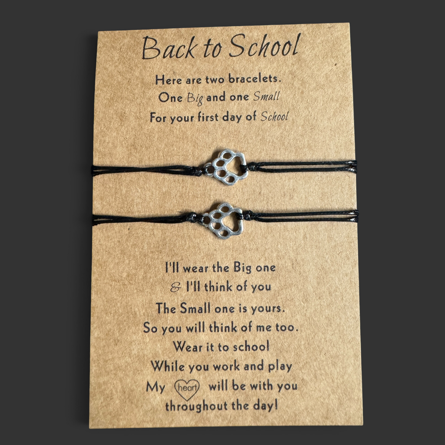 Back to School Paw Print Friendship Bracelets | Parent & Child Gift