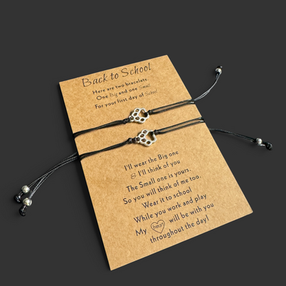 Back to School Paw Print Friendship Bracelets | Parent & Child Gift