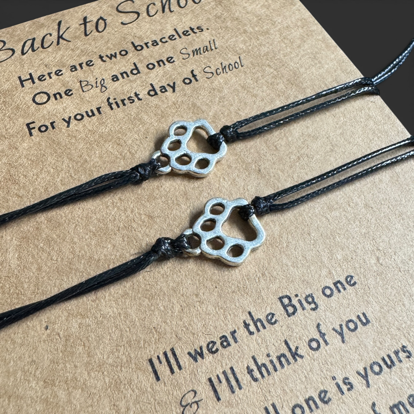 Back to School Paw Print Friendship Bracelets | Parent & Child Gift