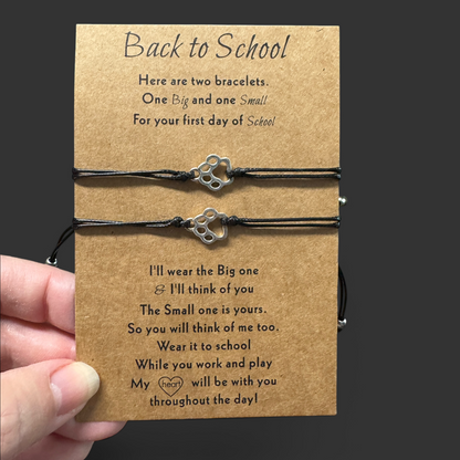Back to School Paw Print Friendship Bracelets | Parent & Child Gift