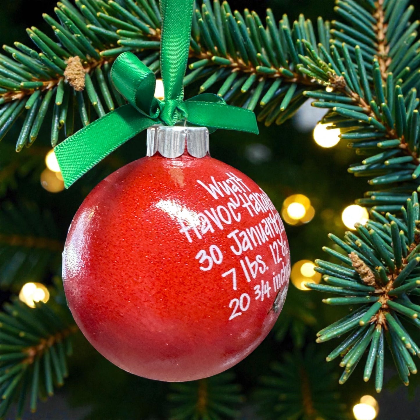 Baby’s First Christmas Ornament | Personalized Keepsake Bauble | Hand-Painted Sparkly Holiday Decoration
