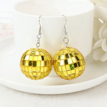 Colorful Disco Ball Earrings - Ball Drop, Disco Ball, Bachelorette Party, New Year's Eve, NYE Earrings, Disco Party - Rhythms of Grace Creative