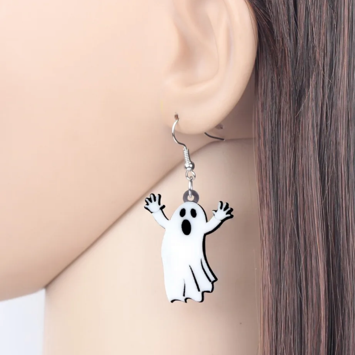 Ghost Earrings - Halloween Earrings, Ghost Jewelry, Halloween Jewelry, Halloween Earrings, Ghost Costume, Trick or Treat - Rhythms of Grace Creative