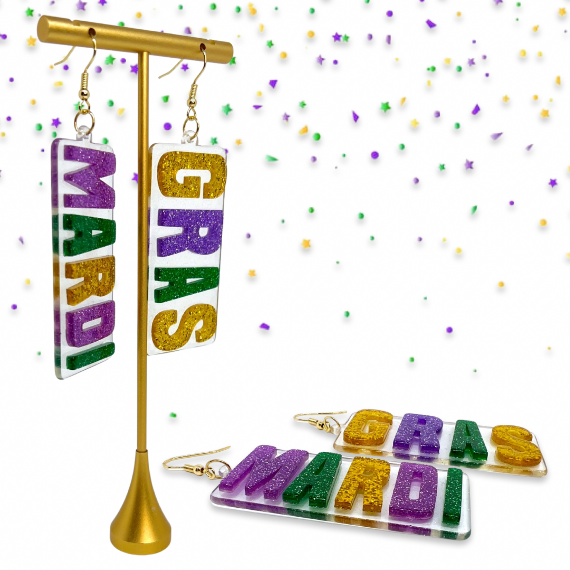 Let the Good Times Roll: Mardi Gras Earrings Extravaganza! 🎭✨ - Rhythms of Grace Creative