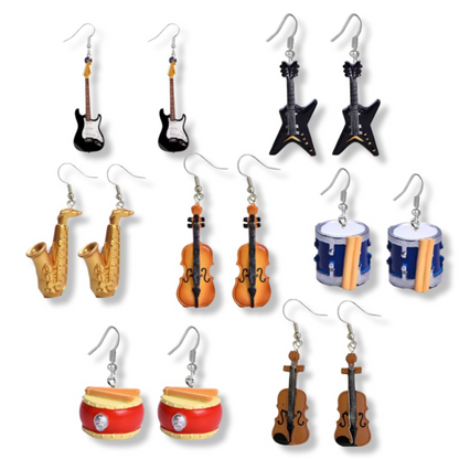 Amp Up Your Style with Musical Instrument Dangle Earrings! 🎶 - Rhythms of Grace Creative