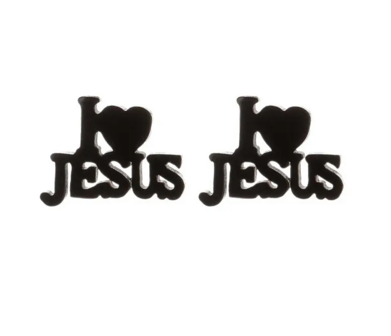 Shine with Faith: I Love Jesus Stud Earrings - Lightweight & Heartfelt! - Rhythms of Grace Creative