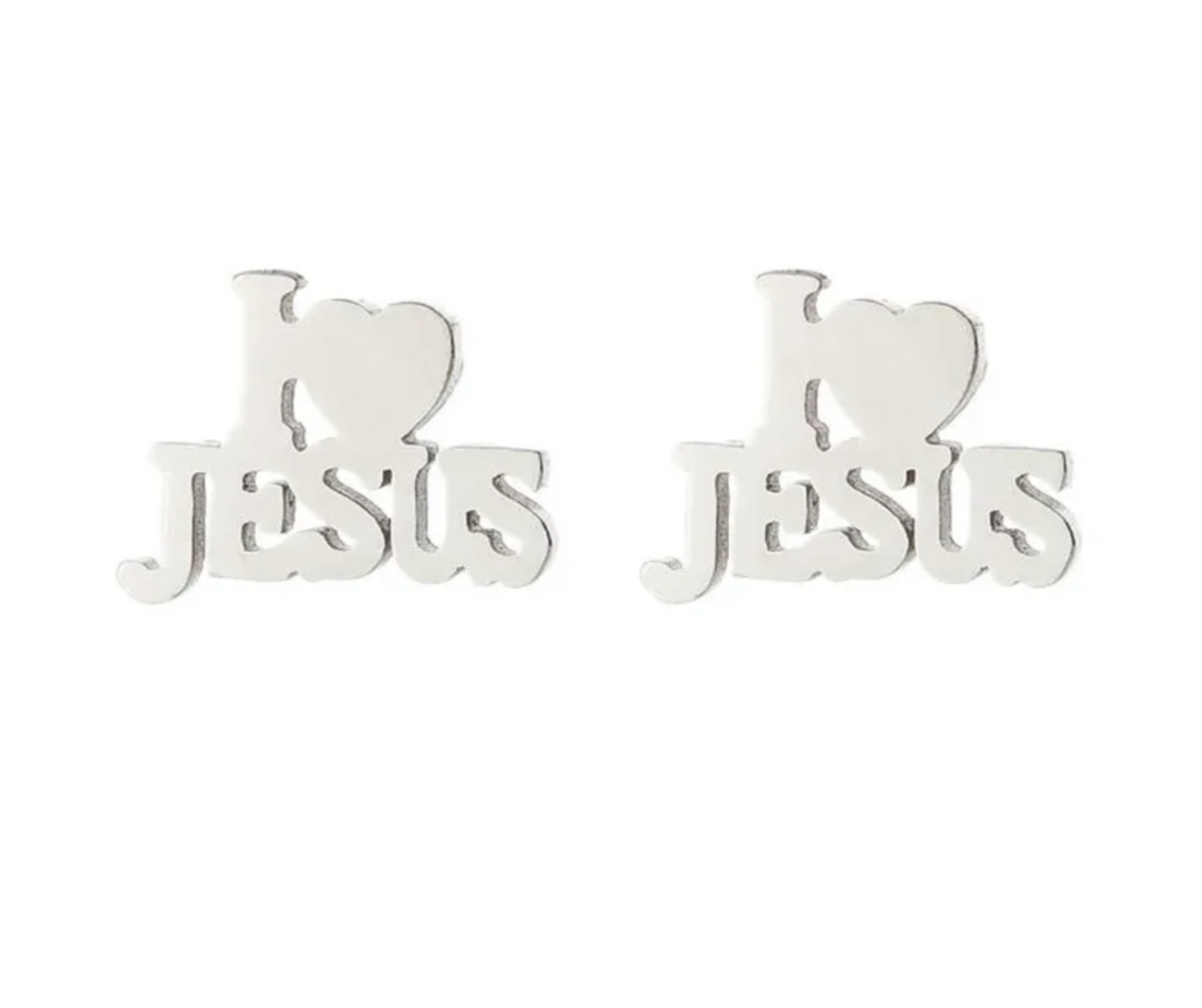 Shine with Faith: I Love Jesus Stud Earrings - Lightweight & Heartfelt! - Rhythms of Grace Creative