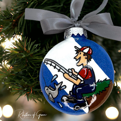 Fisherman Christmas Ornament - Personalized Gift for Fishing Enthusiasts