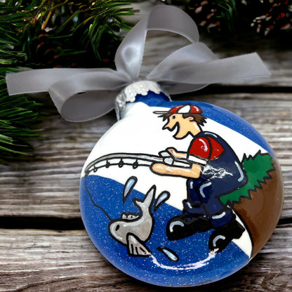 Fisherman Christmas Ornament - Personalized Gift for Fishing Enthusiasts