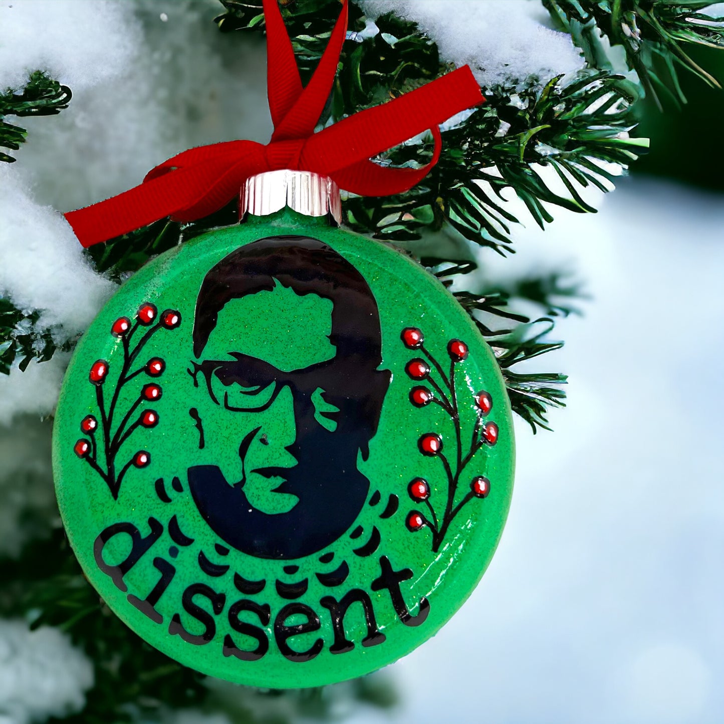 RBG Dissent Christmas Ornament - Personalized Tribute to Equality & Strength!