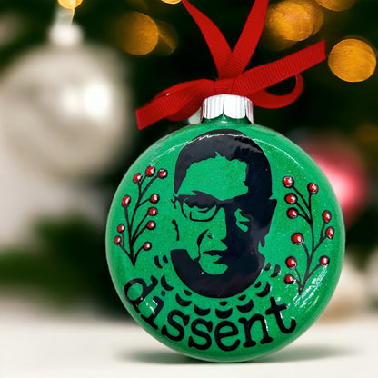 RBG Dissent Christmas Ornament - Personalized Tribute to Equality & Strength!