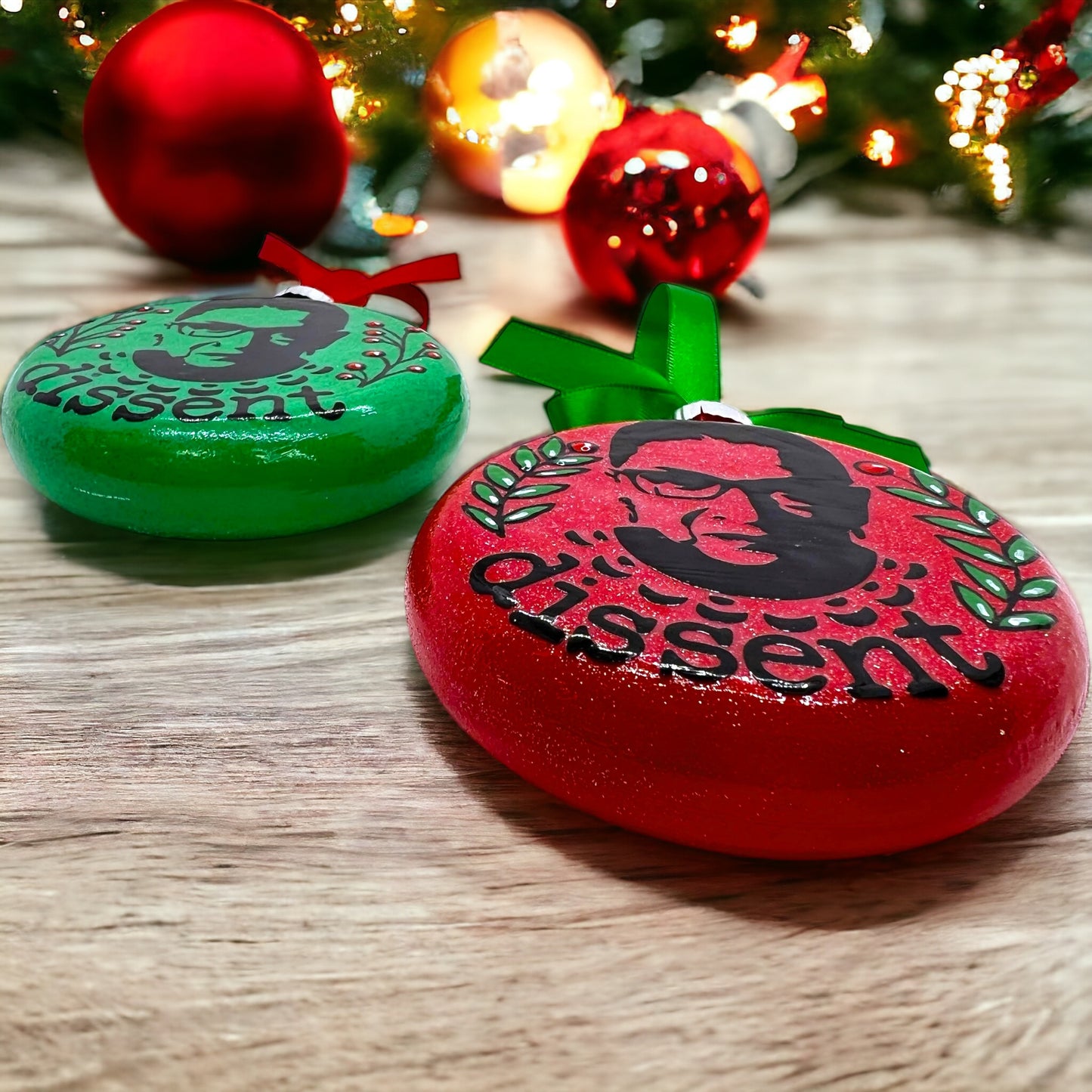 RBG Dissent Christmas Ornament - Personalized Tribute to Equality & Strength!