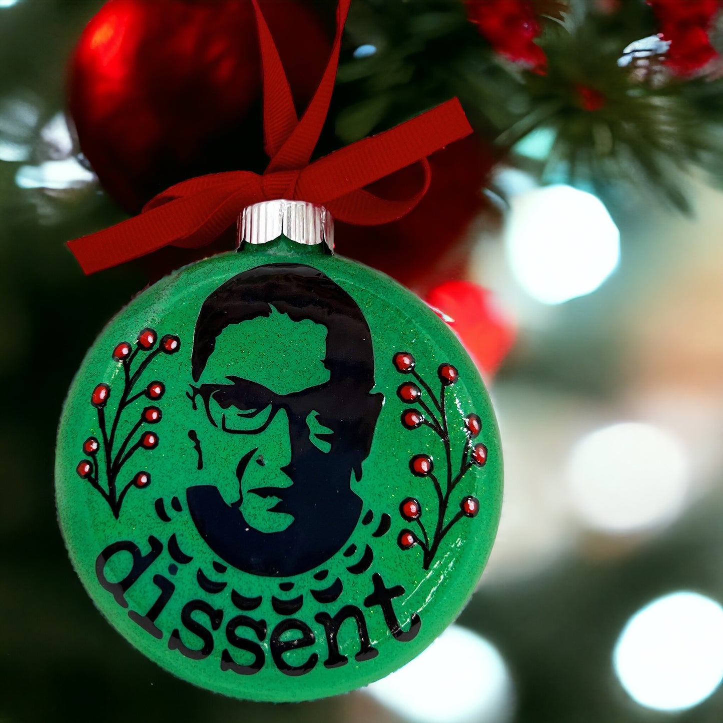 RBG Dissent Christmas Ornament - Personalized Tribute to Equality & Strength!