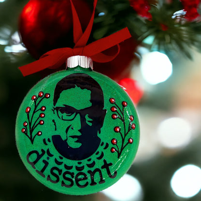 RBG Dissent Christmas Ornament - Personalized Tribute to Equality & Strength!