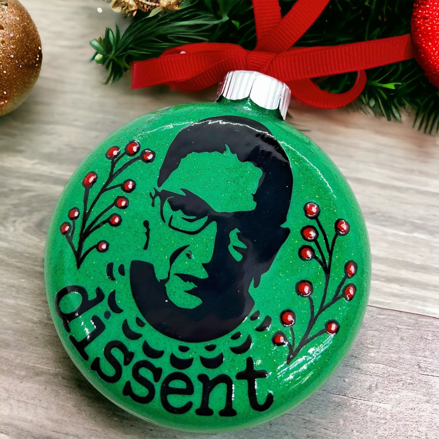RBG Dissent Christmas Ornament - Personalized Tribute to Equality & Strength!