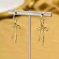 Bow Drop Hoop Earrings | Gold or Silver Mini Hoops with Hanging Bow | Trendy Dainty Statement Earrings | Lightweight Jewelry
