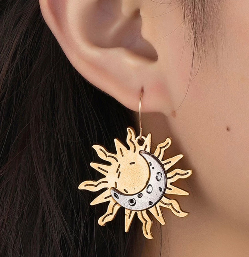 Celestial Earrings: Dance with the Sun and Moon! 🌙☀️ - Rhythms of Grace Creative