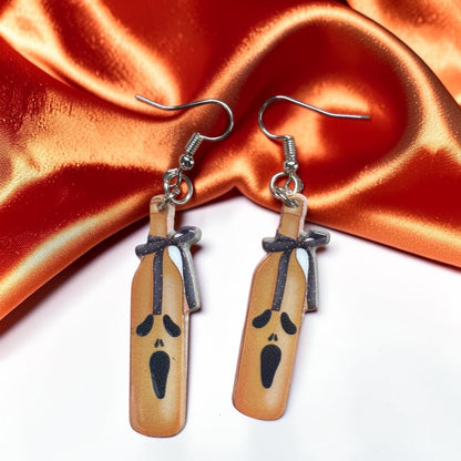 Halloween Bottle Earrings - Halloween Earrings, Wine Earrings, Halloween Accessories, Halloween Earrings, Wine Bottle Earrings, Wine Accessories