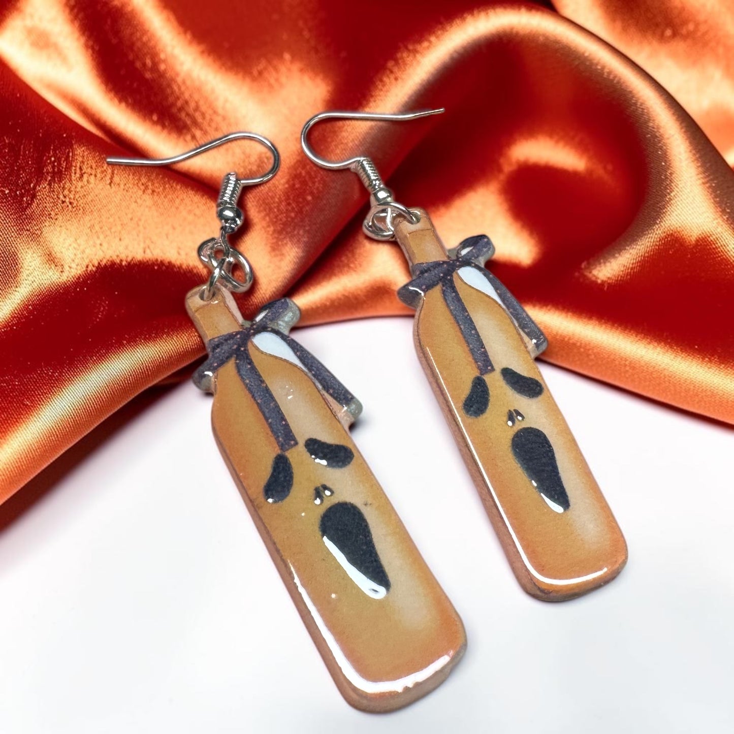 Halloween Bottle Earrings - Halloween Earrings, Wine Earrings, Halloween Accessories, Halloween Earrings, Wine Bottle Earrings, Wine Accessories
