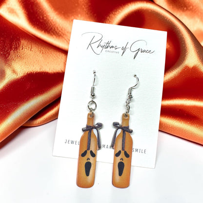 Halloween Bottle Earrings - Halloween Earrings, Wine Earrings, Halloween Accessories, Halloween Earrings, Wine Bottle Earrings, Wine Accessories