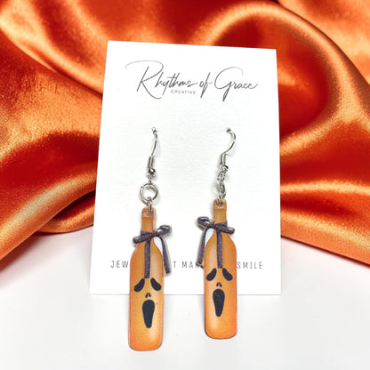 Halloween Bottle Earrings - Halloween Earrings, Wine Earrings, Halloween Accessories, Halloween Earrings, Wine Bottle Earrings, Wine Accessories