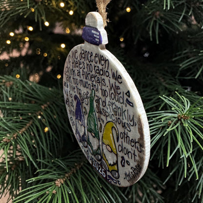 2026 New Orleans Mardi Gras Gnome Christmas Ornament | Chris Rose Quote
