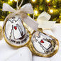 Hand-Painted Oyster Shell Christmas Ornament: "You Are Angelic"