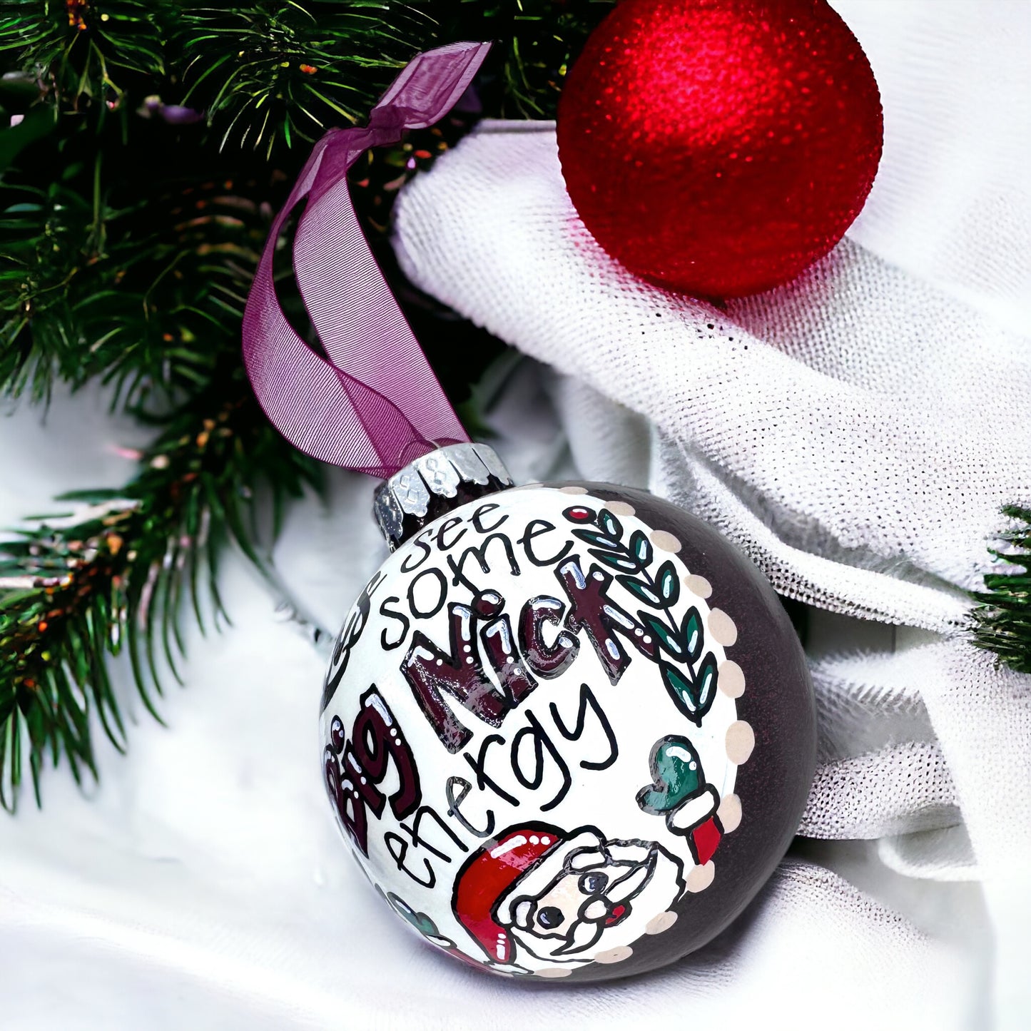 Big Nick Energy Christmas Ornament – Naughty List Approved Holiday Humor!
