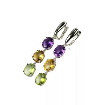 Mardi Gras Earrings - Handmade Jewelry, Rhinestone Earrings, New Orleans, NOLA, Purple Green Gold, Maria Gras Jewelry, Parade Outfit - Rhythms of Grace Creative