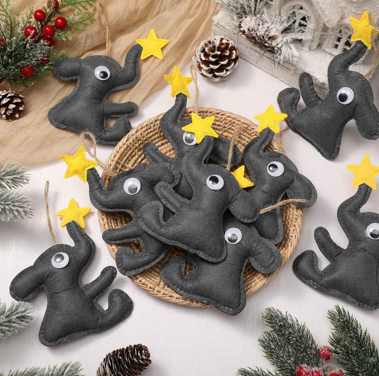 Elephant Friendship Ornament Set (2 Pack) with Story Card | Sister & Best Friend Gift