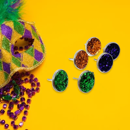 Sparkle & Shine: Mardi Gras Trio of Stud Earrings! - Rhythms of Grace Creative