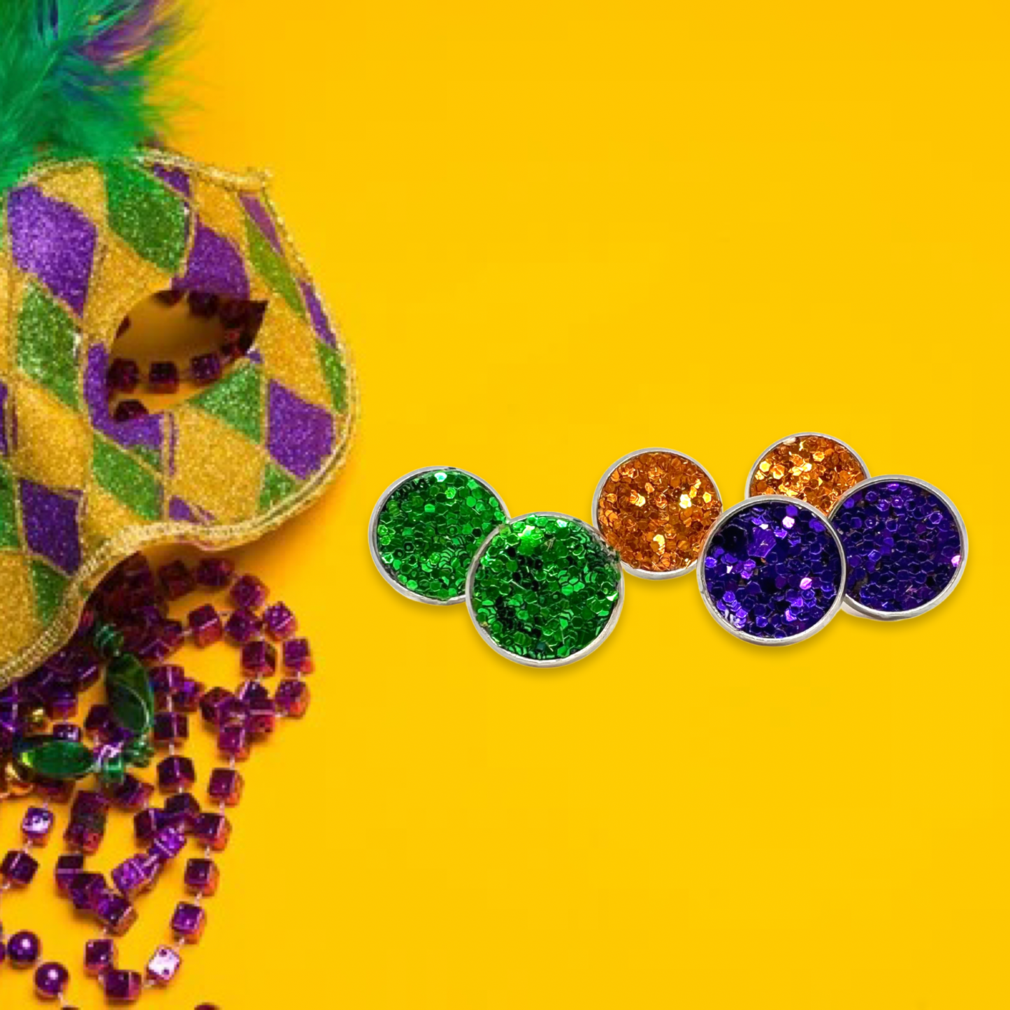 Sparkle & Shine: Mardi Gras Trio of Stud Earrings! - Rhythms of Grace Creative