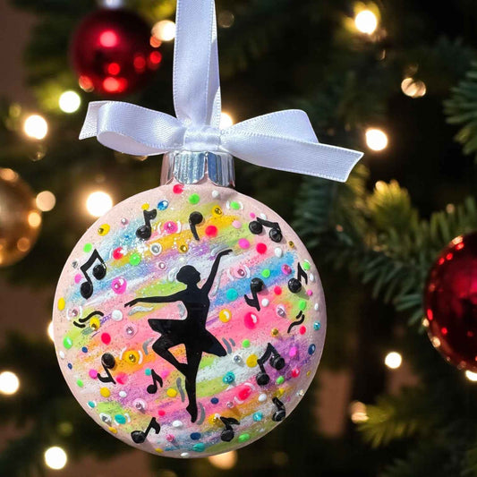 Dancer in Color – Hand-Painted Sparkly Ornament with Swarovski Crystals