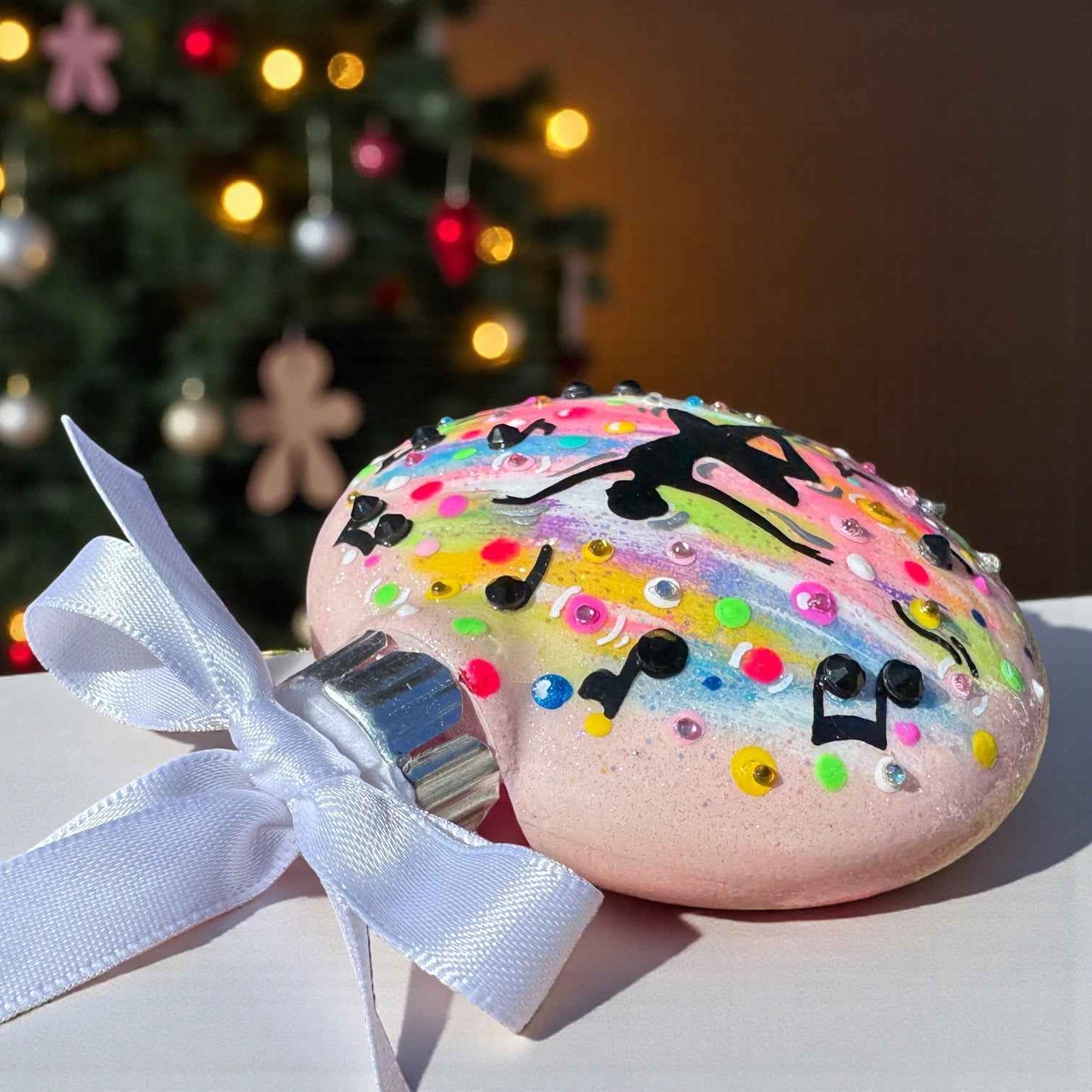 Dancer in Color – Hand-Painted Sparkly Ornament with Swarovski Crystals